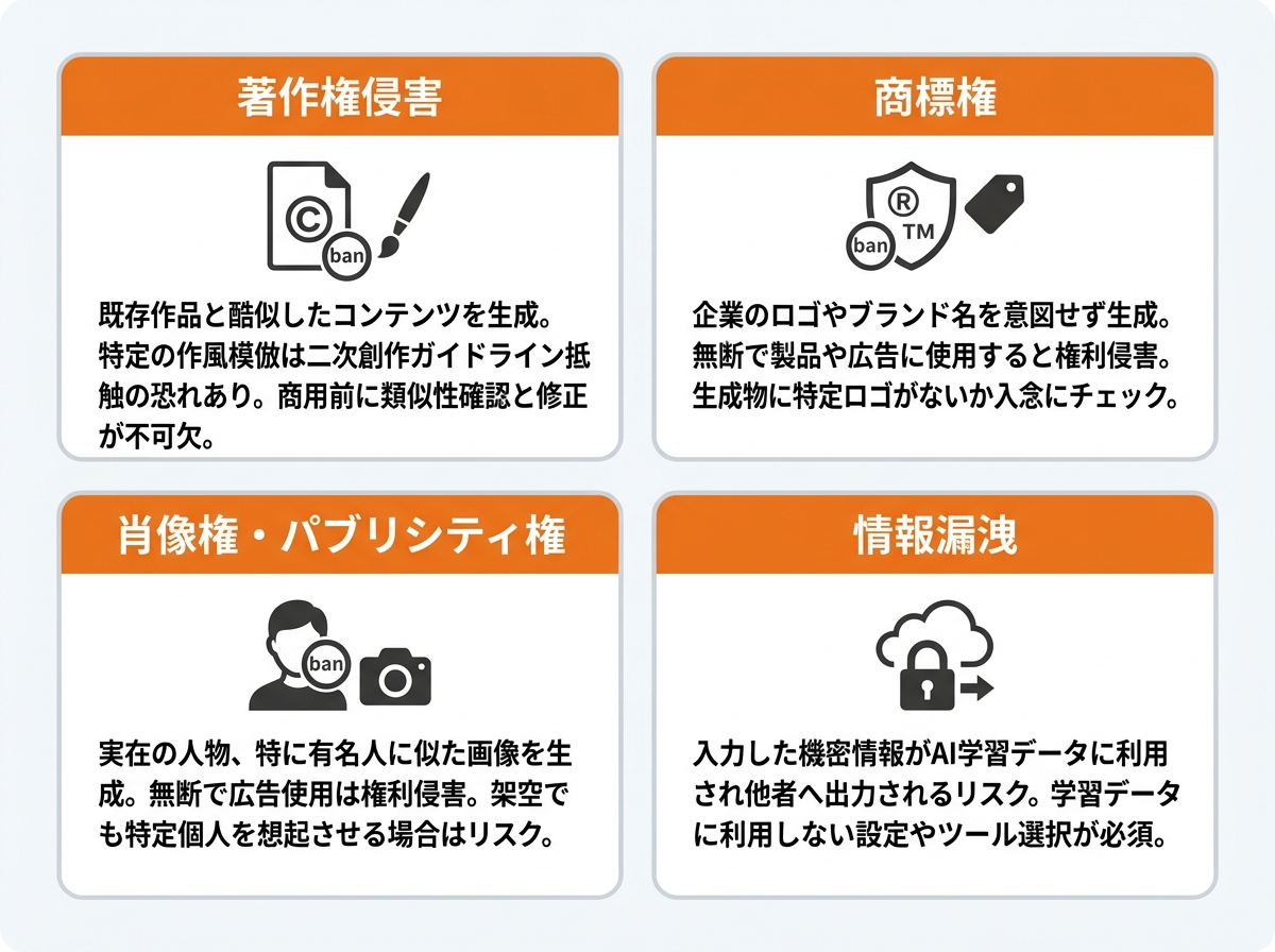 商用利用する前に必ず確認！生成AIに潜む4つの法的リスク